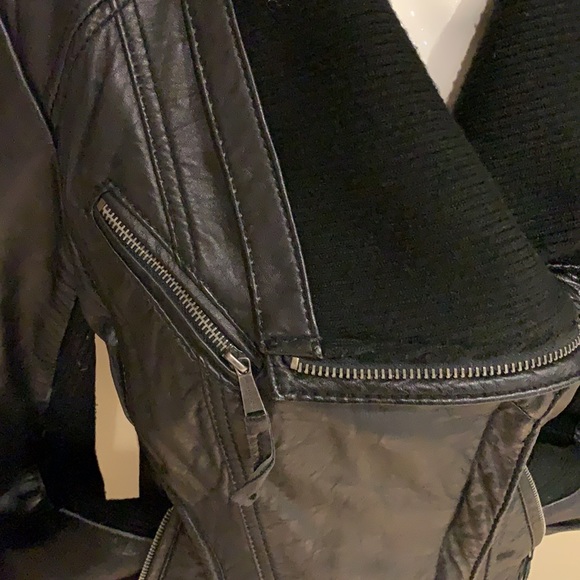 Michael Kors Black leather jacket size S - Picture 3 of 8
